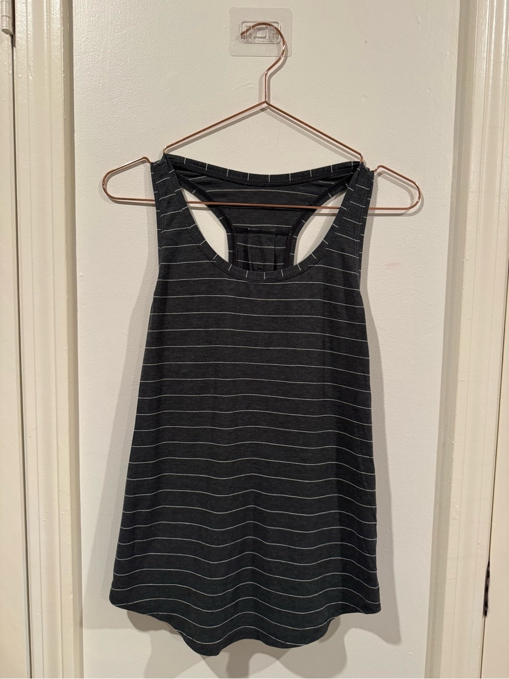 Lululemon Love Tank *Pleated Short Serve Stripe Heathered Black White